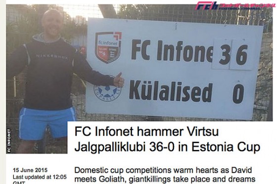 エストニア杯で36-0の大勝劇。DFが1試合10ゴールの活躍