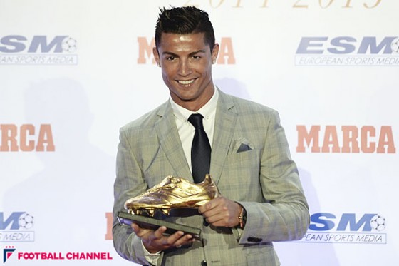 史上初4回目の欧州ゴールデンシューに輝いたC・ロナウド「5回も6回も受賞したい」 フットボールチャンネル