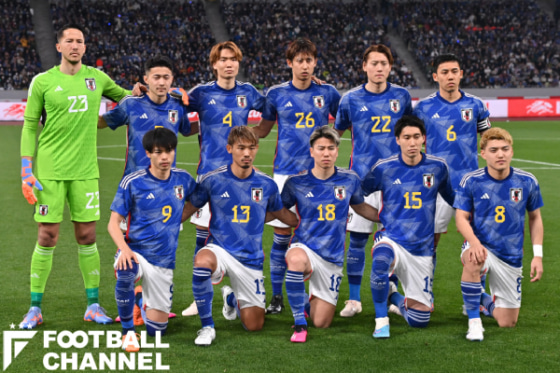 国際親善試合、ウルグアイ代表戦でのサッカー日本代表のチーム写真