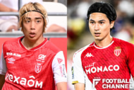 スタッド・ランス対モナコ（左：伊東純也、右：南野拓実）