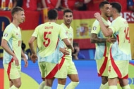 勝利したスペイン代表