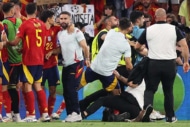 勝利したスペイン代表