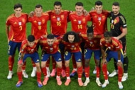 ドイツ戦に臨むスペイン代表