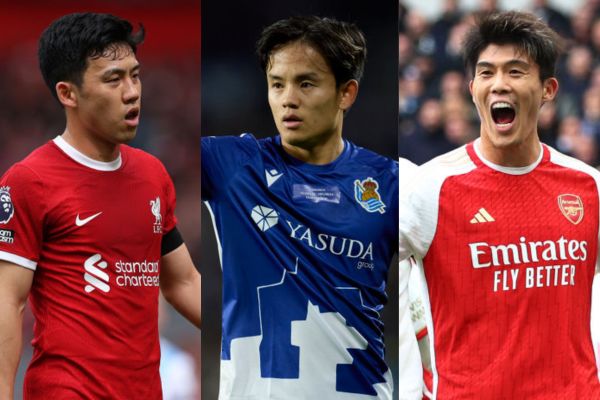 欧州チャンピオンズリーグ／ヨーロッパリーグ、日本人の成績・結果（左：遠藤航、中央：久保建英、右：冨安健洋）