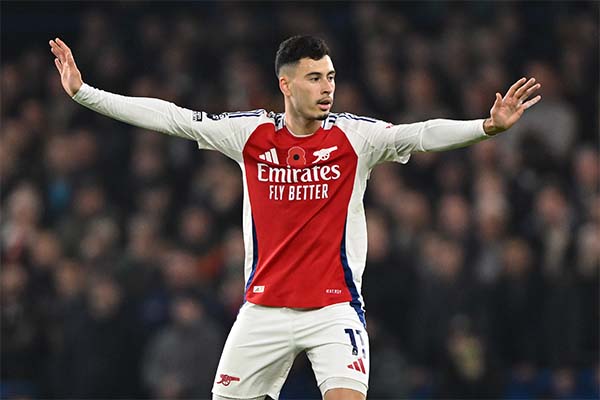 アーセナルに所属するサッカーブラジル代表FWガブリエウ・マルティネッリ