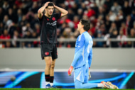 レバークーゼンMFイブラヒム・マザ オリンピアコスGKコンスタンティノス・ゾラキス