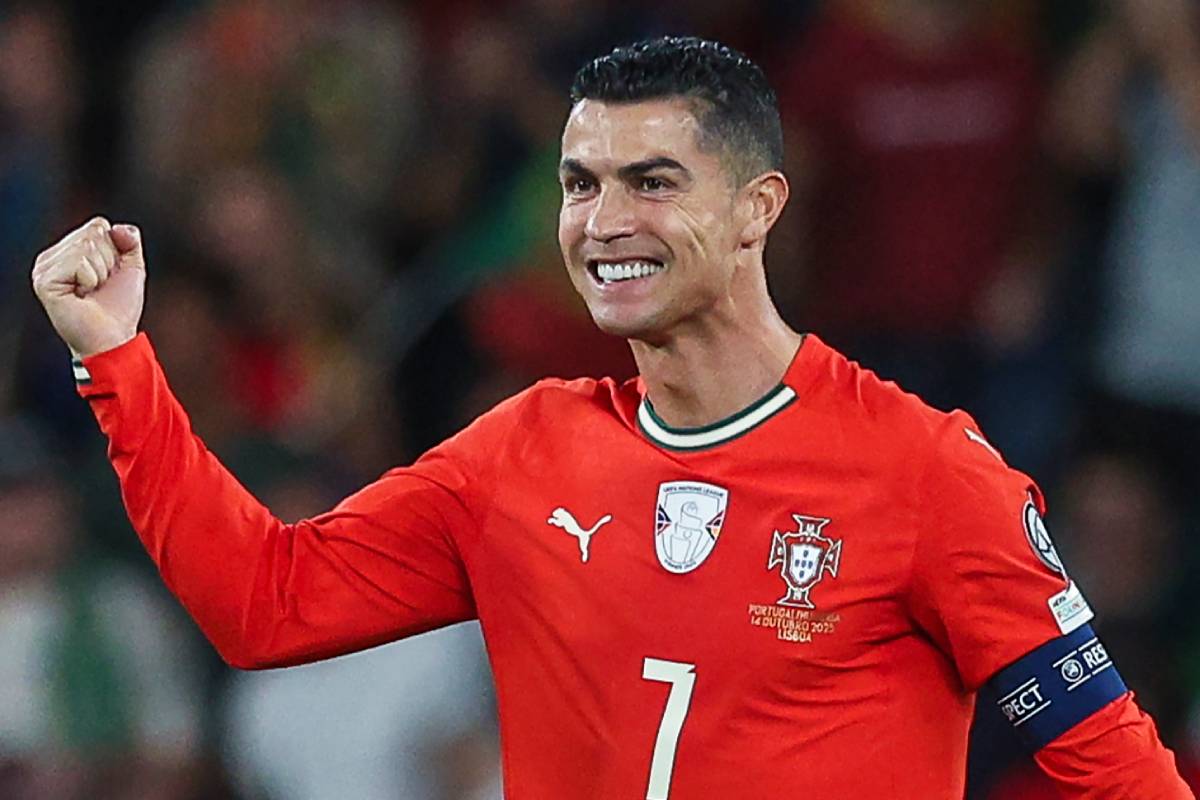 ポルトガル対ハンガリー:2025年10月、W杯予選で先制ゴールを決めて喜ぶクリスティアーノ・ロナウド