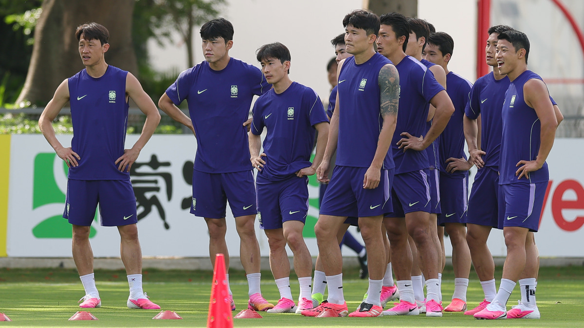 トレーニング中の韓国代表