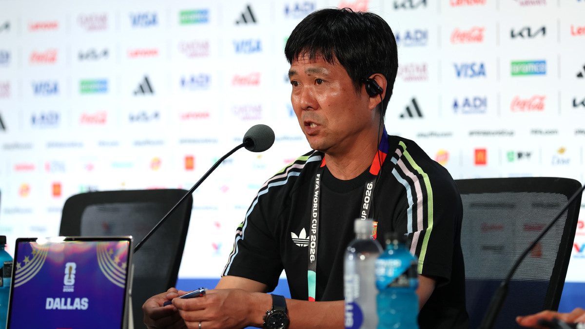 北中米W杯　オランダ代表との初戦を前に公式会見に出席した森保一監督