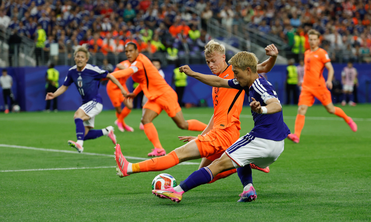 北中米W杯　1次リーグ　オランダ代表でプレーするサッカー日本代表　堂安律