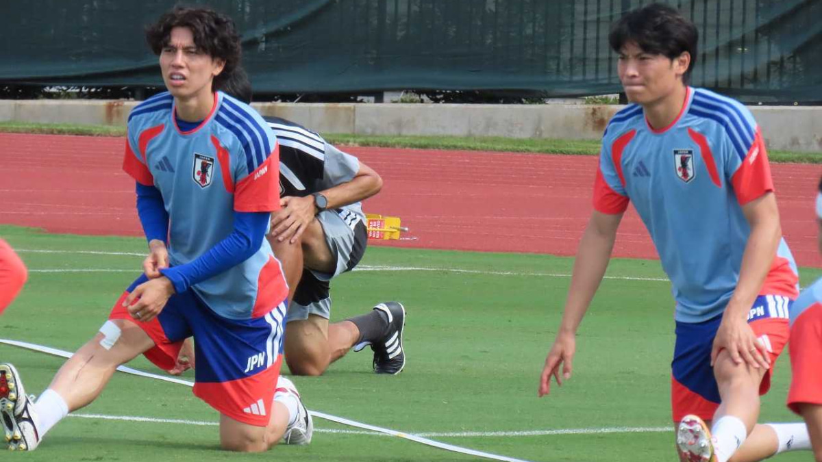 日本代表　スウェーデン戦前日練習　田中碧　町野修斗