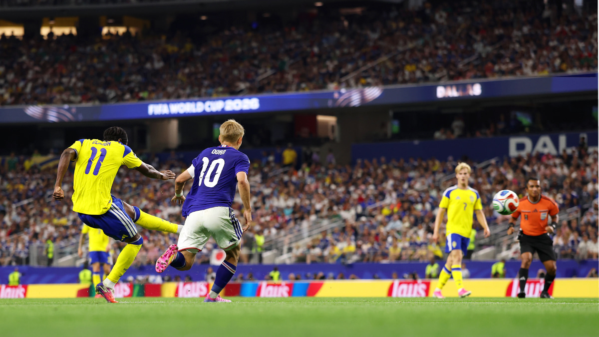 北中米W杯　日本対スウェーデン　アンソニー・エランガに同点ゴールを決められる日本