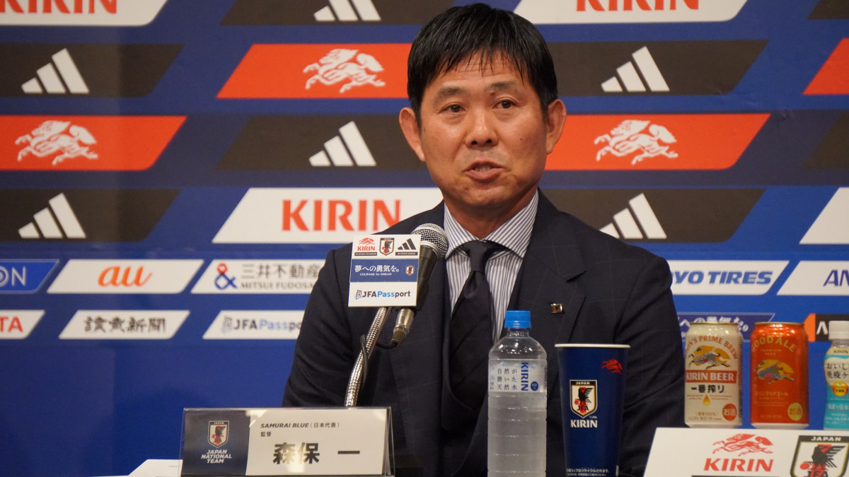続投会見に出席したサッカー日本代表 森保一監督