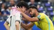 ブラジル代表FWマテウス・クーニャと日本代表MF田中碧