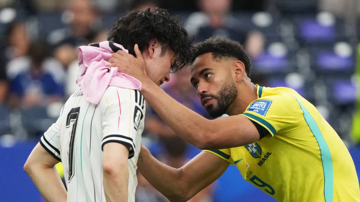 ブラジル代表FWマテウス・クーニャと日本代表MF田中碧