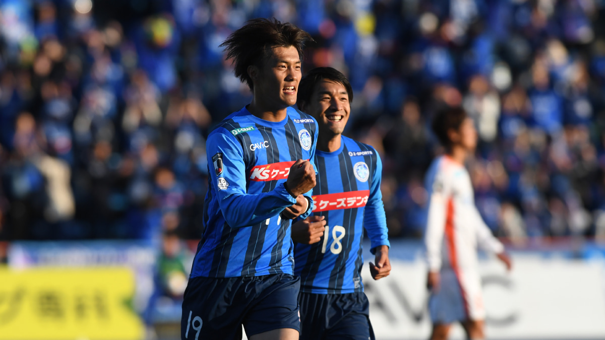 水戸ホーリーホック時代の小川航基　2019年11月10日　愛媛FC戦にて