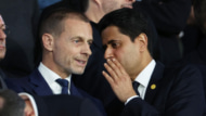 UEFA会長のアレクサンデル・チェフェリン氏が、パリ・サンジェルマン（PSG）会長で欧州フットボールクラブ協会（EFC）会長を務めるナセル・アル＝ケライフィ氏