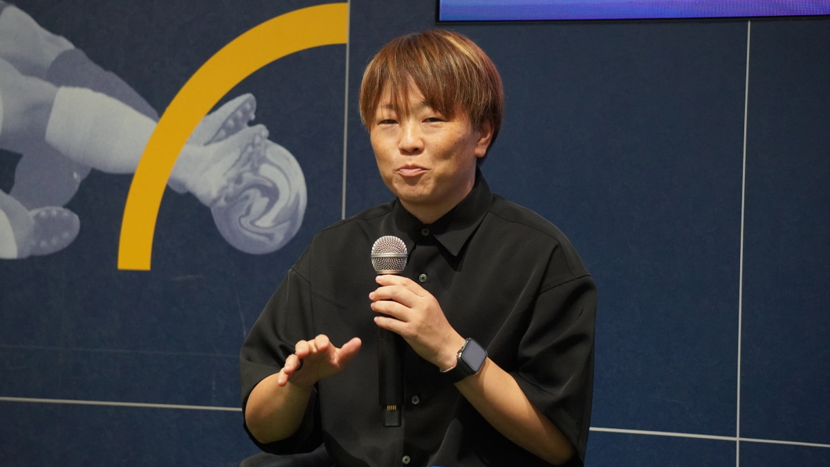 「JFAみらい会議―女子サッカーの成長へ―」にて 登壇した日本サッカー協会 女子委員会副委員長 宮間あや