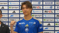 加入会見を行ったFC町田ゼルビアの小川航基