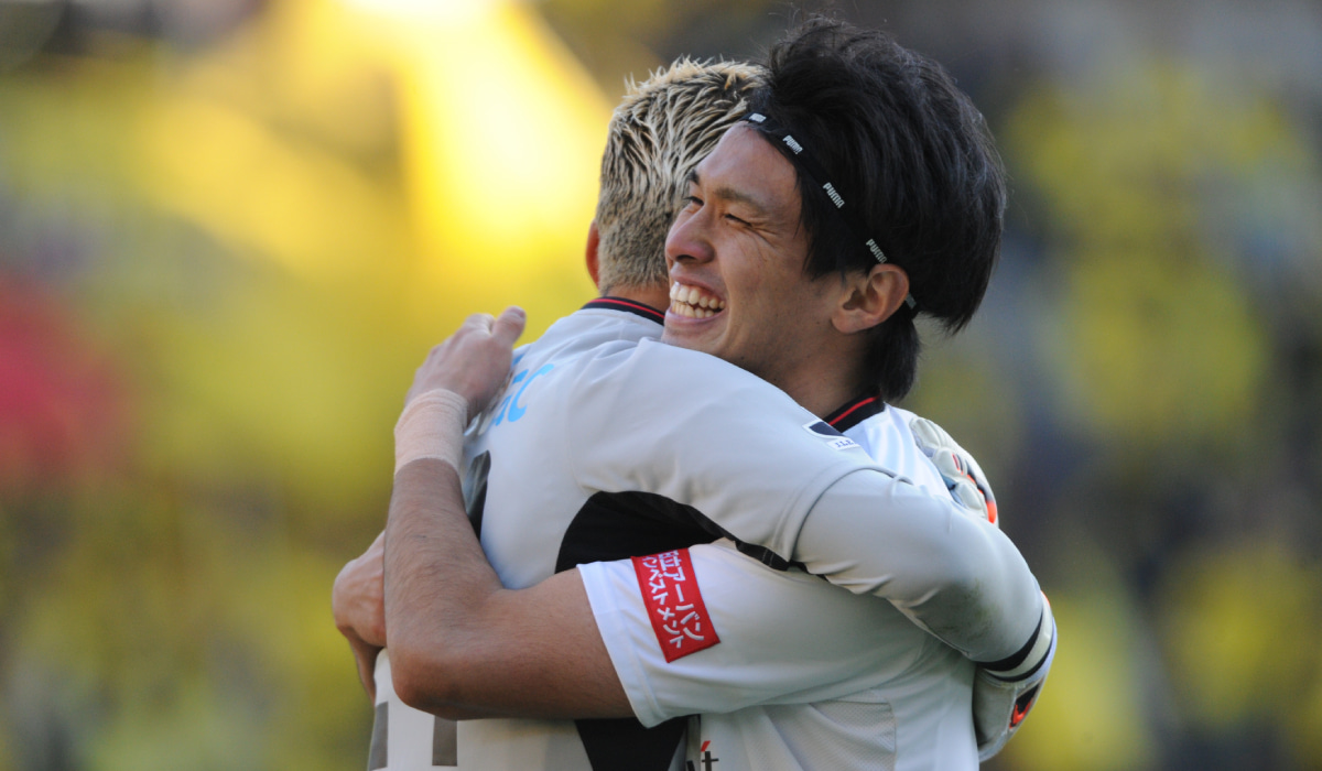 柏レイソル時代の工藤壮人と菅野孝憲 2014年2月16日 ジェフ千葉とのプレシーズンマッチより