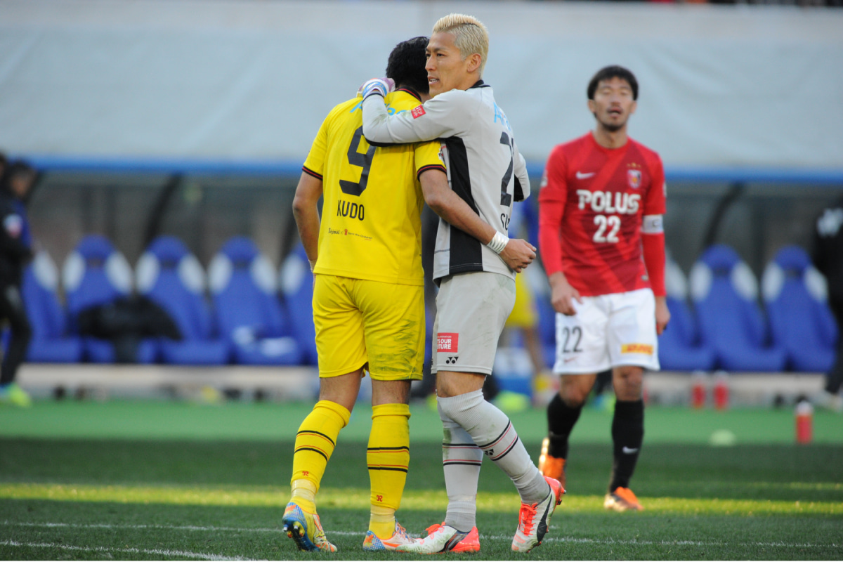 柏レイソル時代の工藤壮人と菅野孝憲 2015年12月29日 浦和レッズとの天皇杯より
